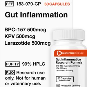 Buy Gut Inflammation (60 Capsules) (Stable BPC-157 Arginate, KPV, Larazotide)