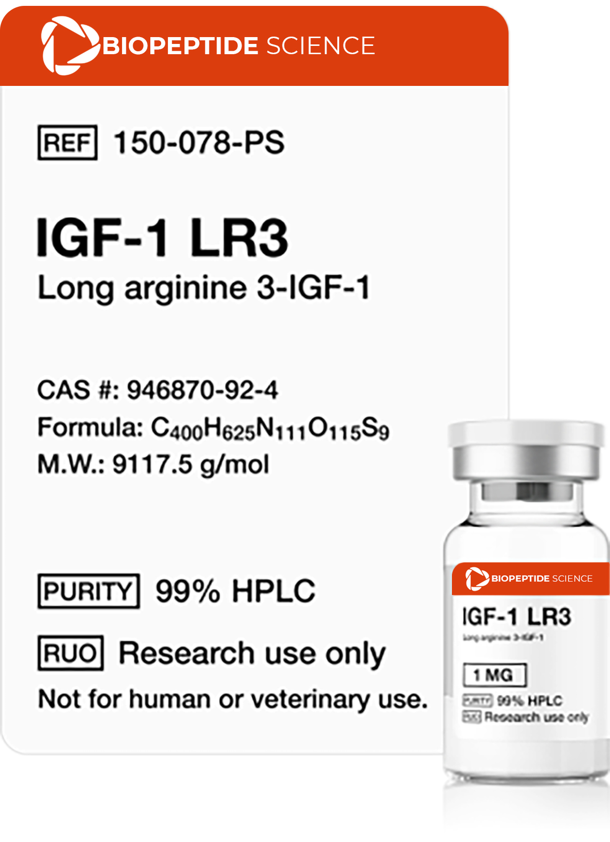 IGF-1 LR3 (Receptor Grade) 1mg
